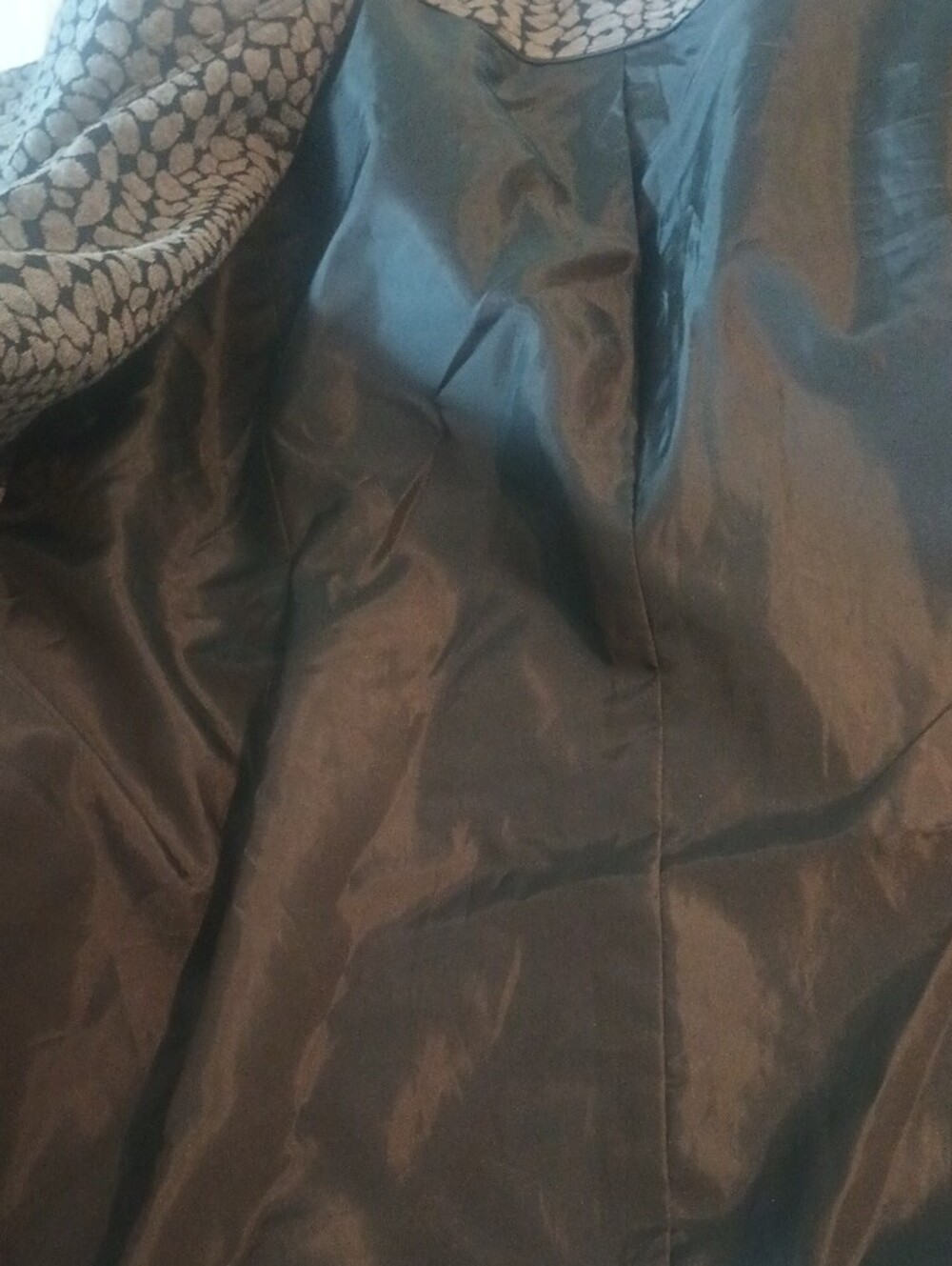 Calvin Klein Gray Patterned Ruffle Front Jacket - Picture 7 of 10